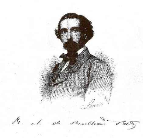 Retrato del poeta romántico portugués, euskaldun y cuya infancia transcurrió en Deusto, Bulhao Patto.